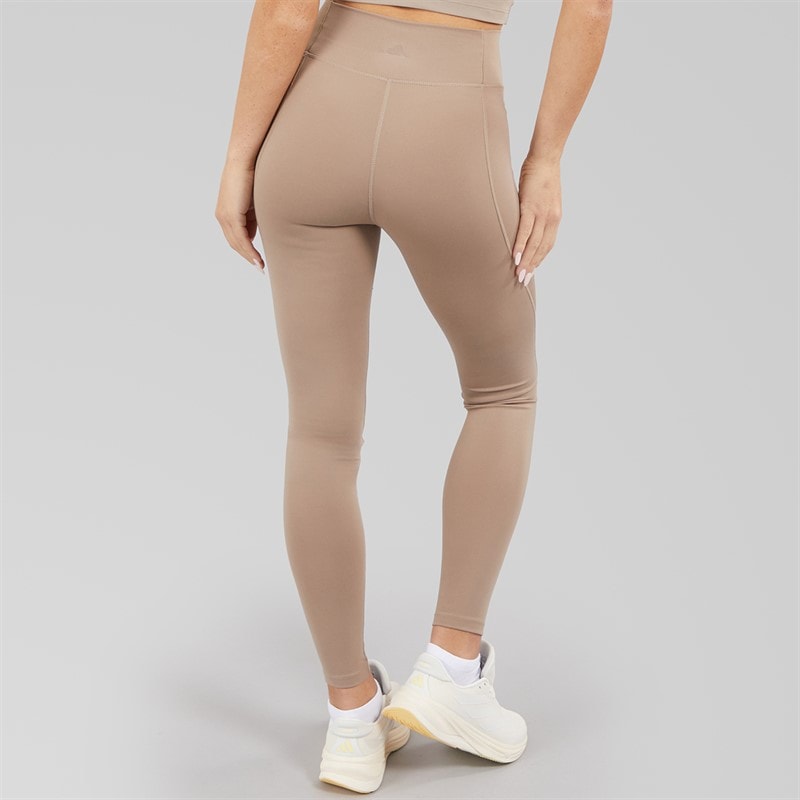 adidas Womens All Me Essentials Full Length Leggings Chalky Brown/Chalky Brown - Image 2