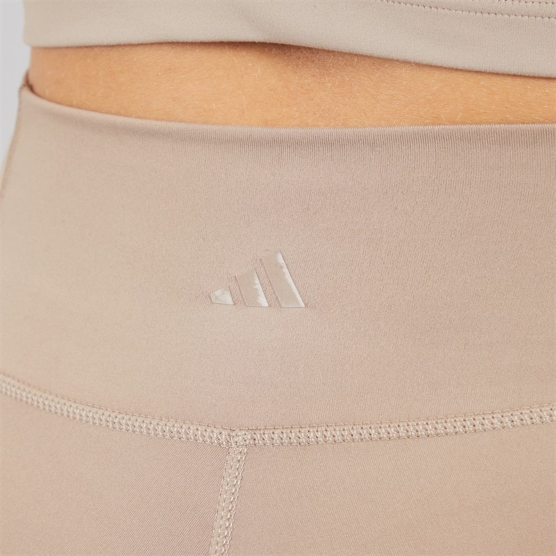 adidas Womens All Me Essentials Full Length Leggings Chalky Brown/Chalky Brown - Image 3