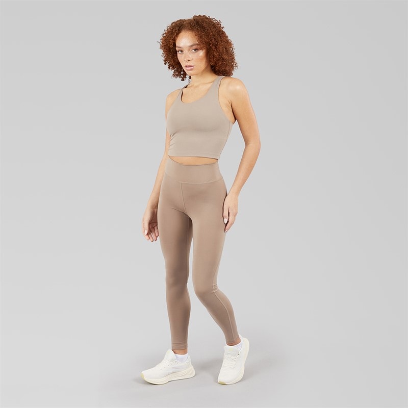 adidas Womens All Me Essentials Full Length Leggings Chalky Brown/Chalky Brown - Image 4