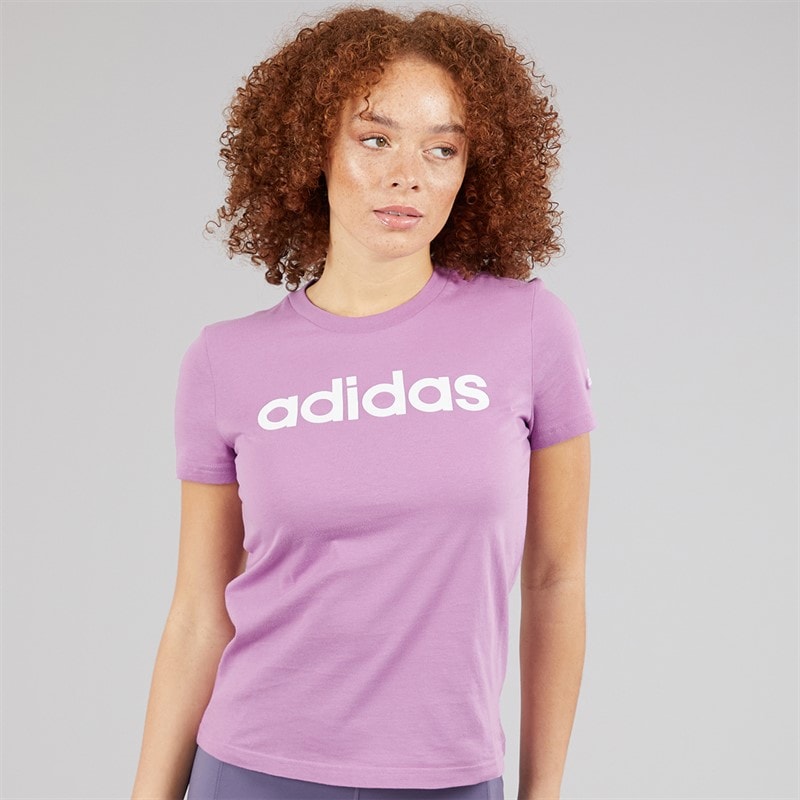 adidas Womens Essentials Slim Logo T-Shirt Preloved Purple - Image 1