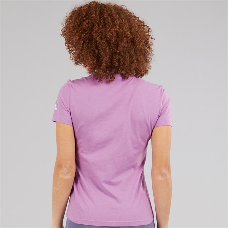 adidas Womens Essentials Slim Logo T-Shirt Preloved Purple - Image 2