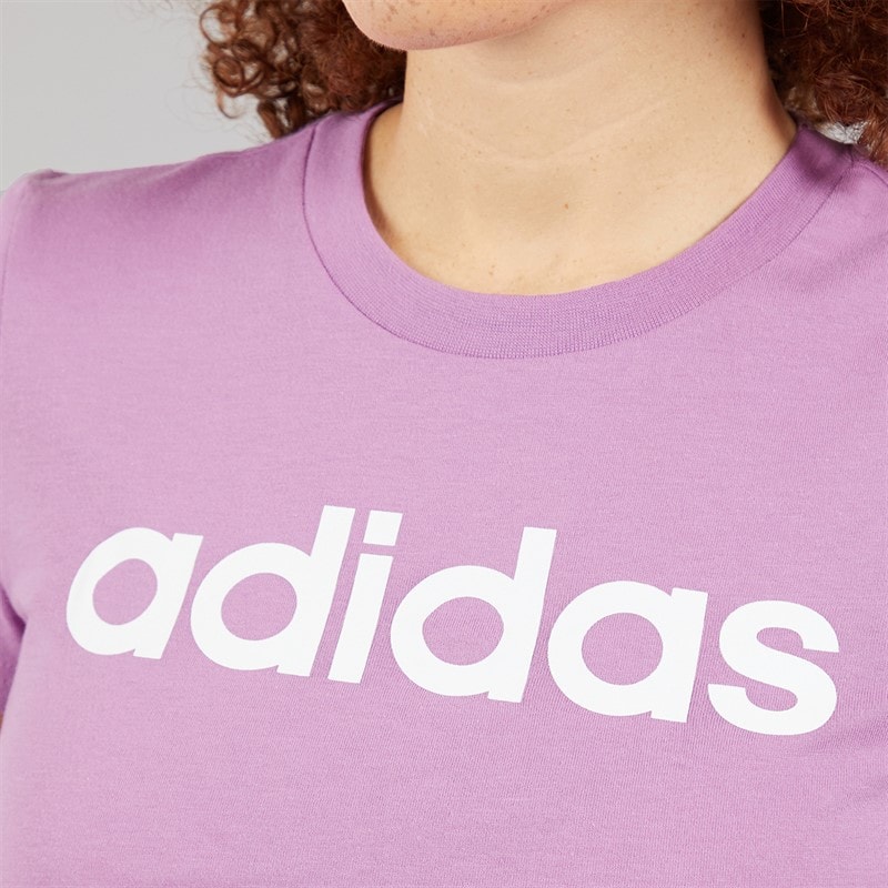 adidas Womens Essentials Slim Logo T-Shirt Preloved Purple - Image 3