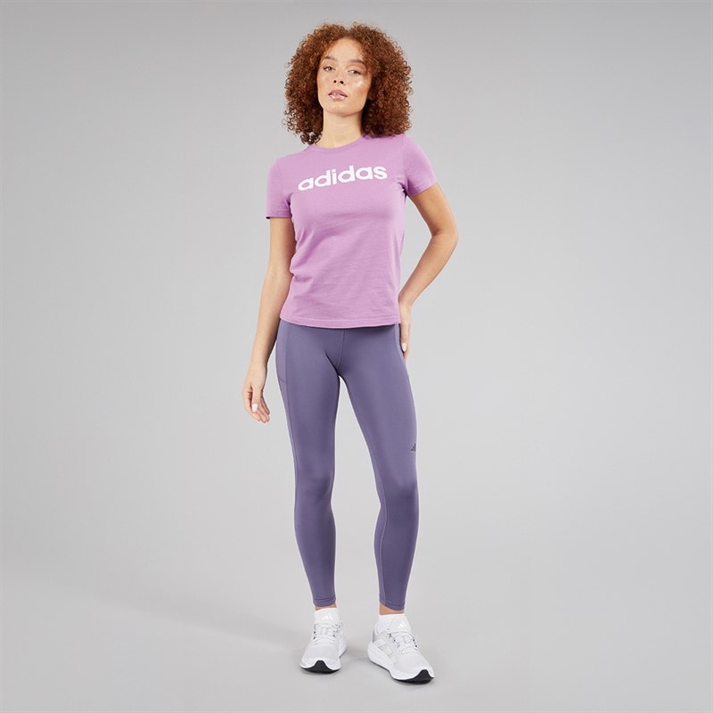 adidas Womens Essentials Slim Logo T-Shirt Preloved Purple - Image 4
