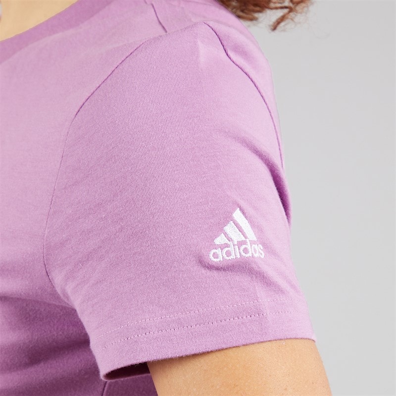 adidas Womens Essentials Slim Logo T-Shirt Preloved Purple - Image 5
