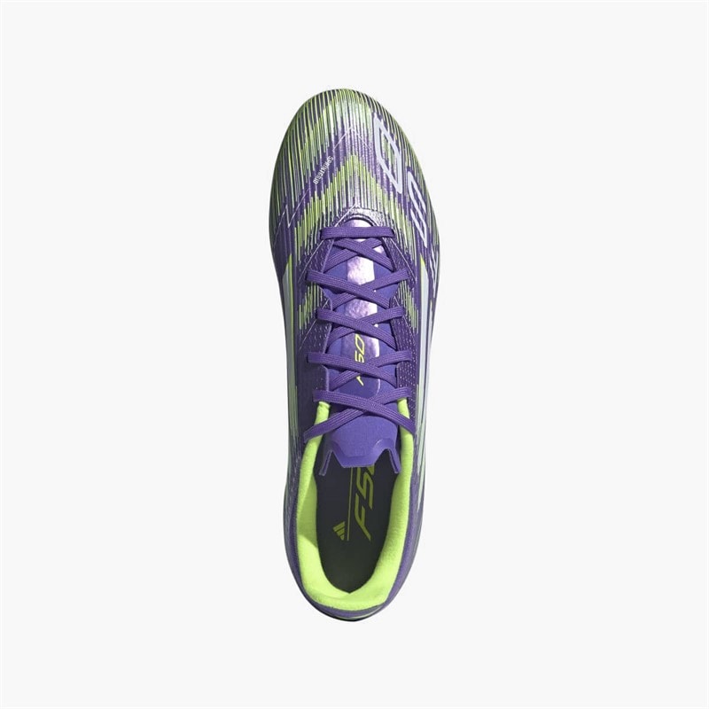 adidas Mens F50 League Radiant Blaze Pack FG/MG Firm/Multi Ground Football Boots Purple Rush/Cloud White/Lucid Lemon - Image 4