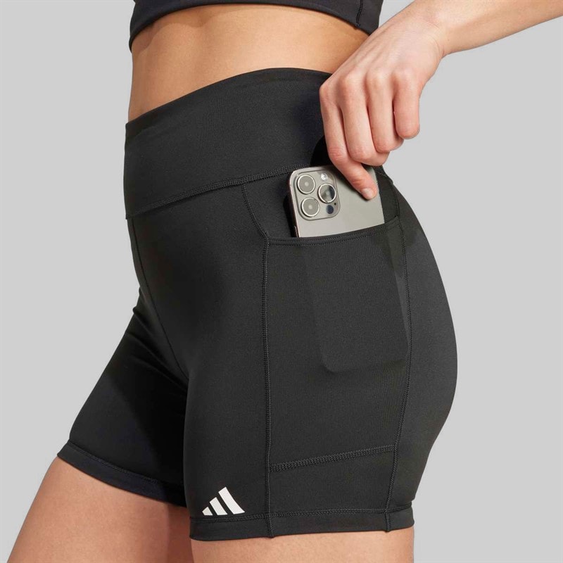adidas Womens Own The Run Tight Running Shorts Black - Image 3