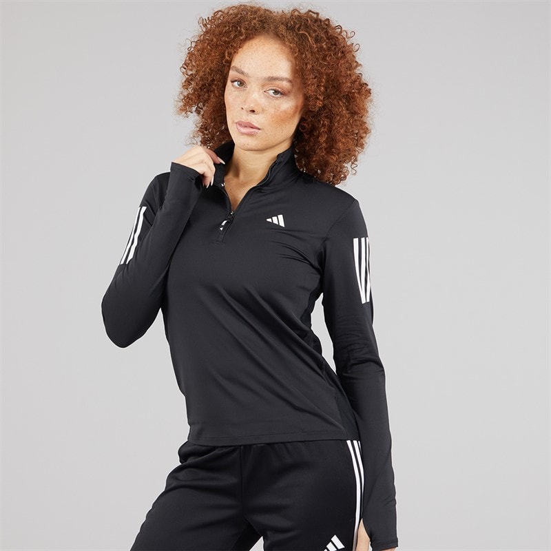 adidas Womens Own The Run 1/2 Zip Running Top Black - Image 3
