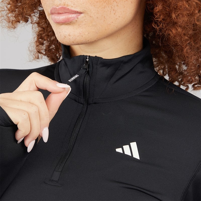 adidas Womens Own The Run 1/2 Zip Running Top Black - Image 5