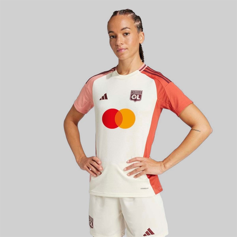 adidas Womens OL Olympique Lyon 24/25 Third Jersey Ivory - Image 3