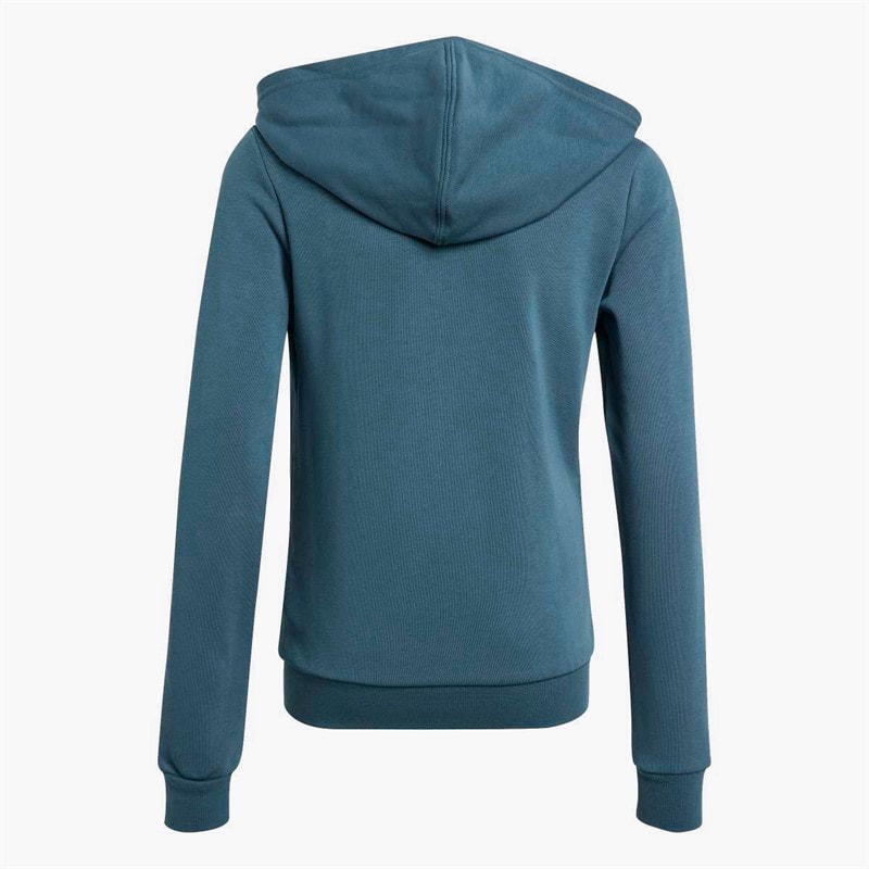 adidas Junior Girls Essentials Linear Logo Full Zip Hoodie Arctic Night/White - Image 2