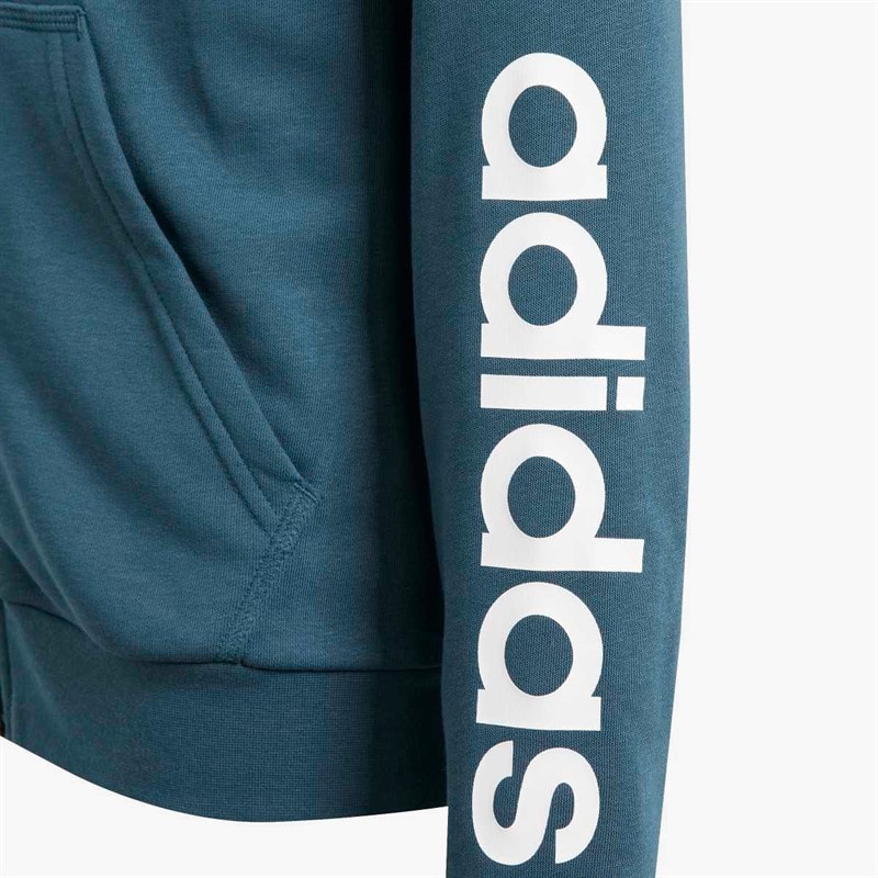 adidas Junior Girls Essentials Linear Logo Full Zip Hoodie Arctic Night/White - Image 3