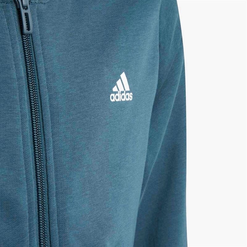 adidas Junior Girls Essentials Linear Logo Full Zip Hoodie Arctic Night/White - Image 4