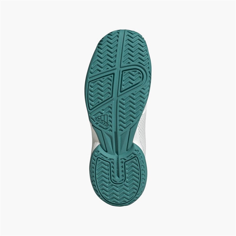 adidas Junior Courtflash All Court Tennis Shoes Cloud White/Pure Teal/Off White - Image 2