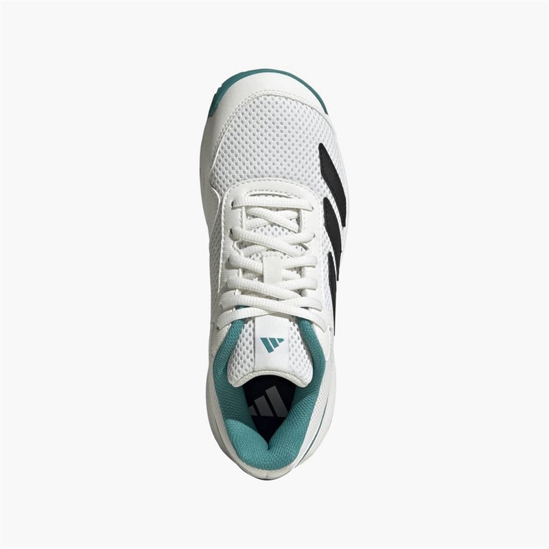 adidas Junior Courtflash All Court Tennis Shoes Cloud White/Pure Teal/Off White - Image 4