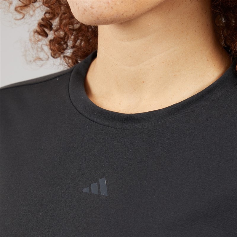 adidas Womens Prime Lift 3-Stripes T-Shirt Black - Image 3
