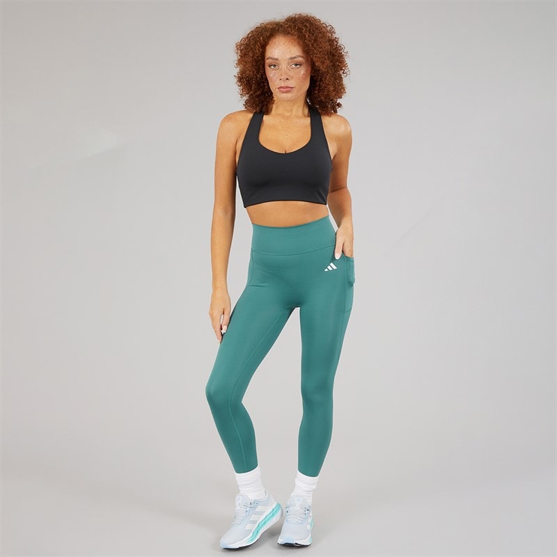 adidas Womens Optime Essentials Workout 7/8 Leggings Preloved Teal - Image 4