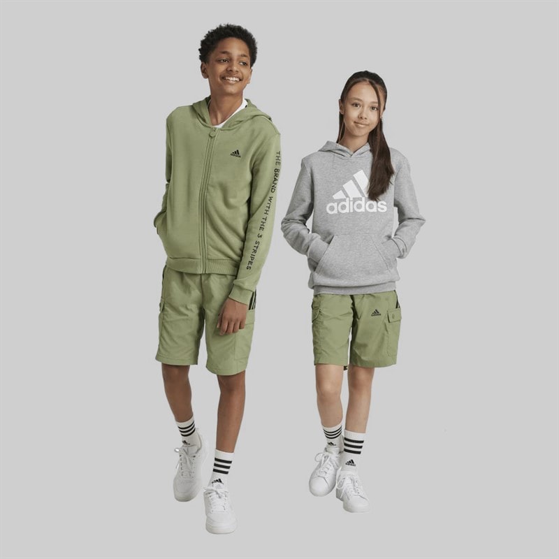 adidas Junior Street Jam Woven Cargo Shorts Tent Green/Black - Image 2