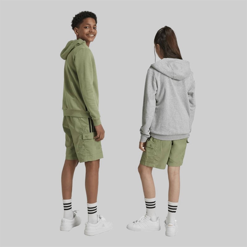 adidas Junior Street Jam Woven Cargo Shorts Tent Green/Black - Image 3