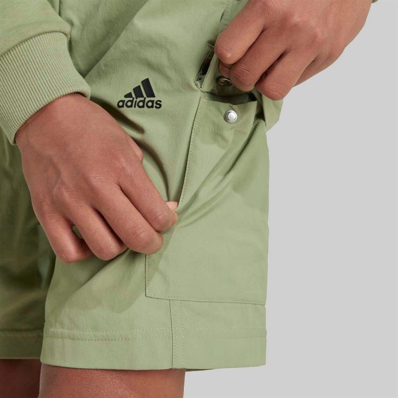 adidas Junior Street Jam Woven Cargo Shorts Tent Green/Black - Image 5