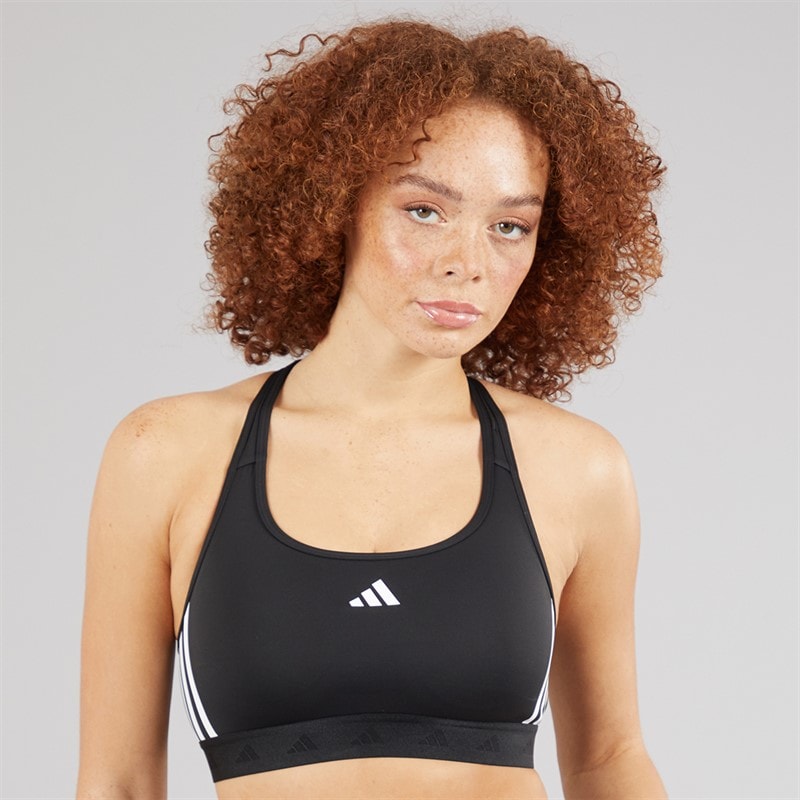 adidas Womens Prime Lift Training Medium Support Sports Bra Black/White