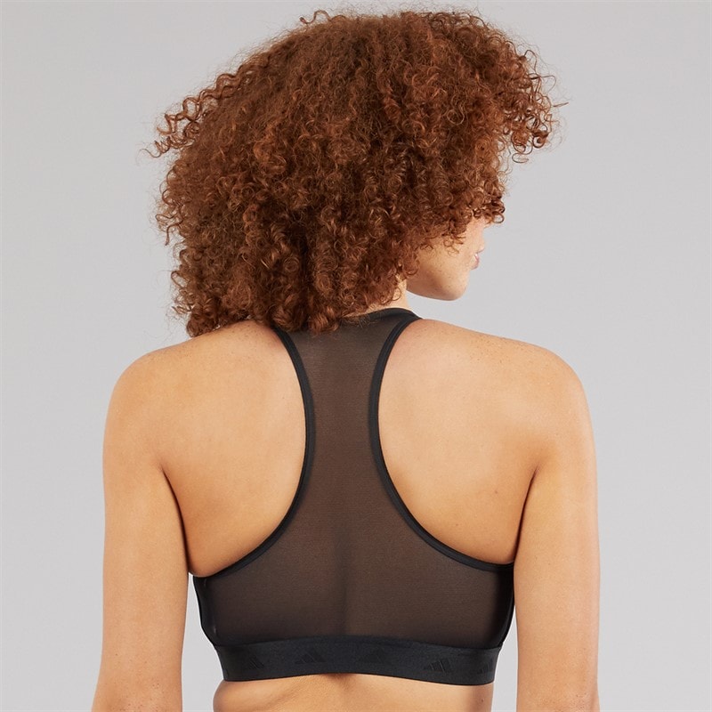 adidas Womens Prime Lift Training Medium Support Sports Bra Black/White - Image 2