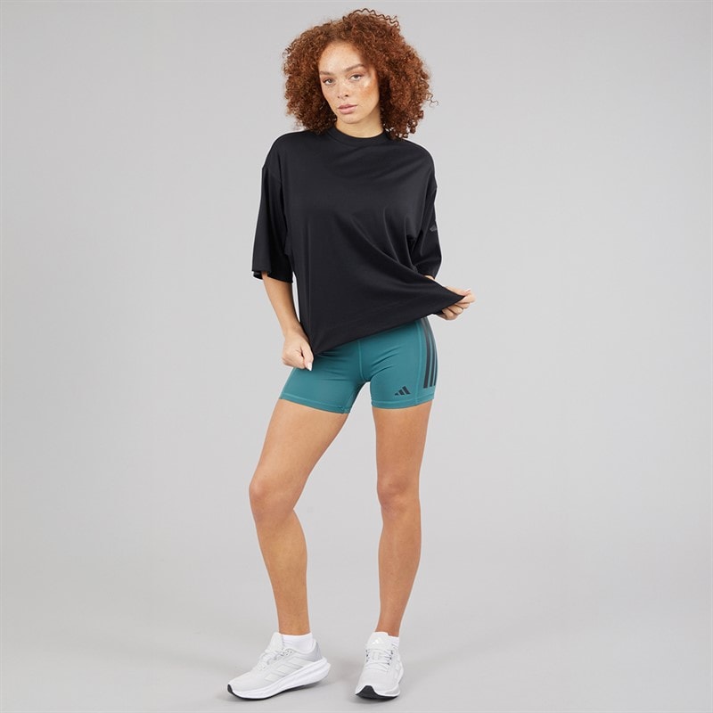 adidas Womens Soft Lux Loose Fit T-Shirt Black - Image 4