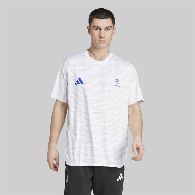 adidas Mens FFHB France Handball Training Jersey White - Image 2