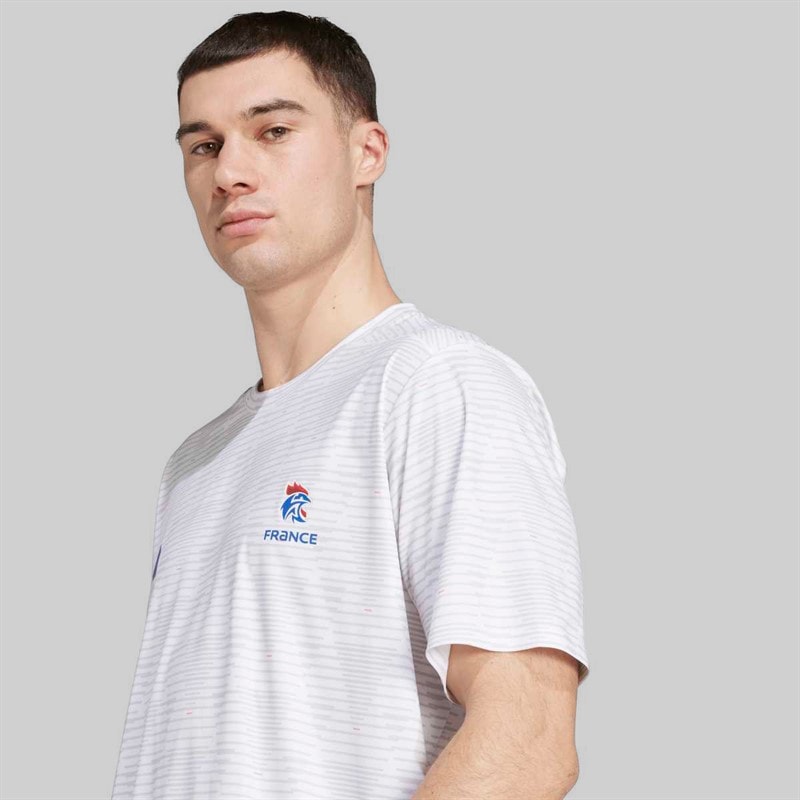 adidas Mens FFHB France Handball Training Jersey White - Image 4