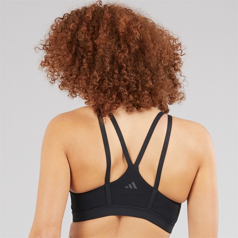 adidas Womens All Me Medium Support Bra Tank Top Black - Image 2