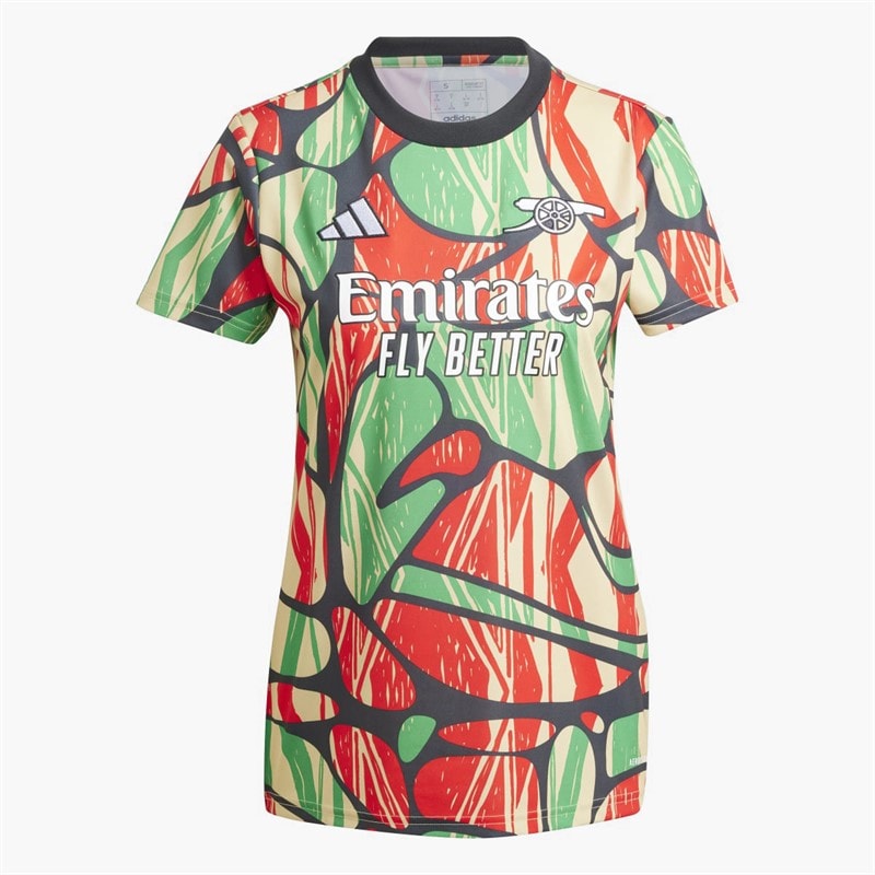 adidas Womens AFC Arsenal FC 24/25 Pre Match Jersey Red/Black