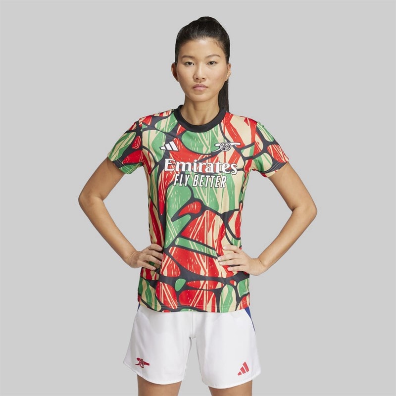 adidas Womens AFC Arsenal FC 24/25 Pre Match Jersey Red/Black - Image 3