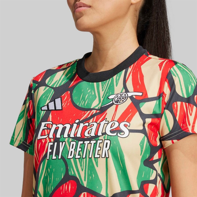 adidas Womens AFC Arsenal FC 24/25 Pre Match Jersey Red/Black - Image 4