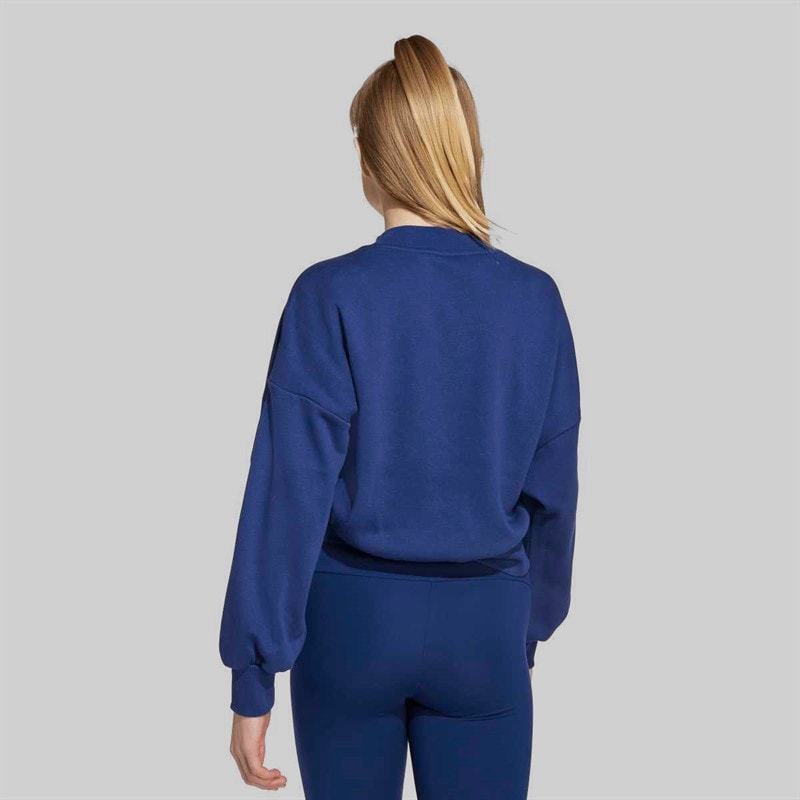adidas Junior Girls Seasonals Essentials Collegiate Logo Sweatshirt Dark Blue/White - Image 2
