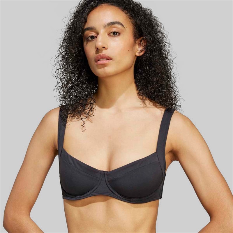 adidas Womens Essentials Bikini Top Black/White - Image 2