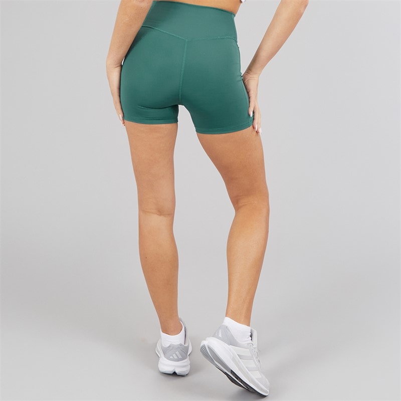 adidas Womens Optime 3-Stripes Shorts Preloved Teal - Image 2