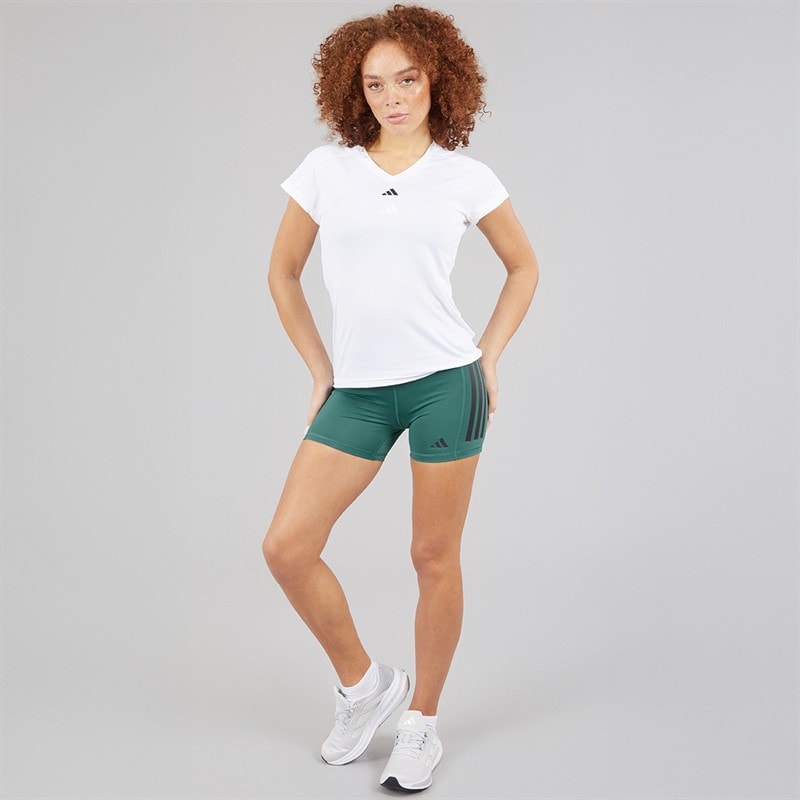 adidas Womens Optime 3-Stripes Shorts Preloved Teal - Image 4
