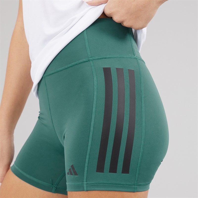adidas Womens Optime 3-Stripes Shorts Preloved Teal - Image 5