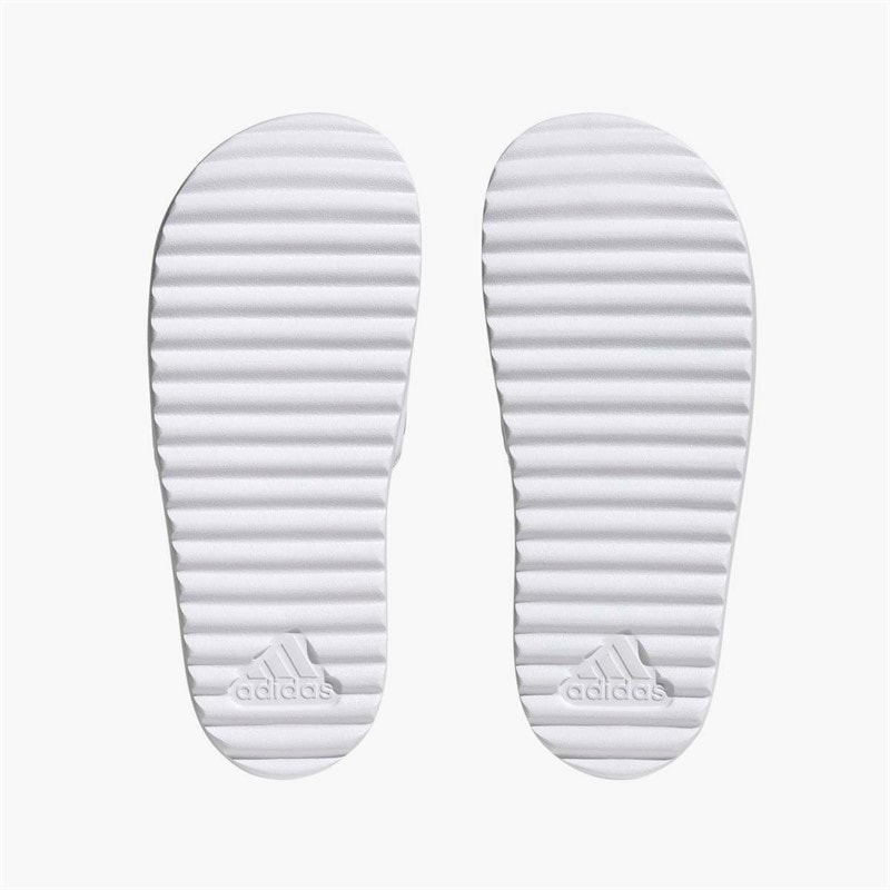 adidas Womens Adilette Platform Sliders Cloud White/Zero Metalic/Grey One - Image 2