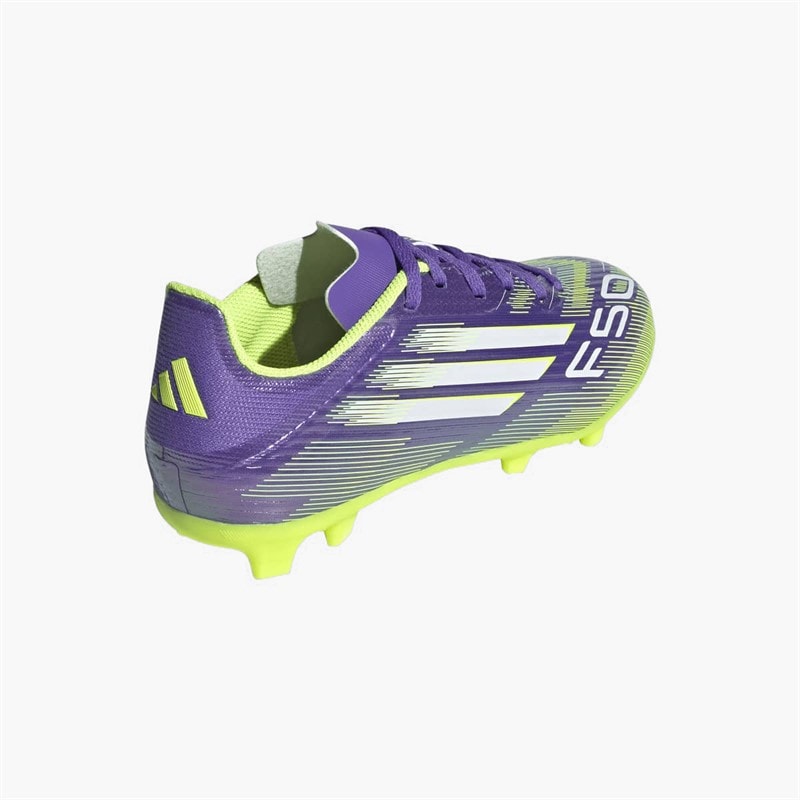 adidas Junior F50 League Radiant Blaze Pack FG/MG Firm/Multi Ground Football Boots Purple Rush/Cloud White/Lucid Lemon - Image 3