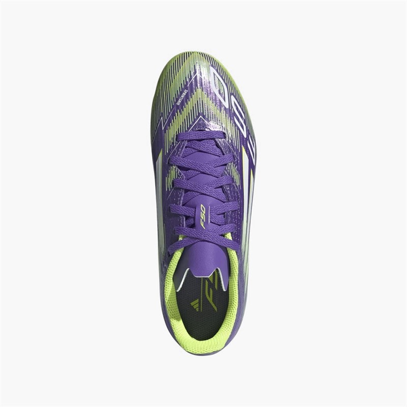 adidas Junior F50 League Radiant Blaze Pack FG/MG Firm/Multi Ground Football Boots Purple Rush/Cloud White/Lucid Lemon - Image 4