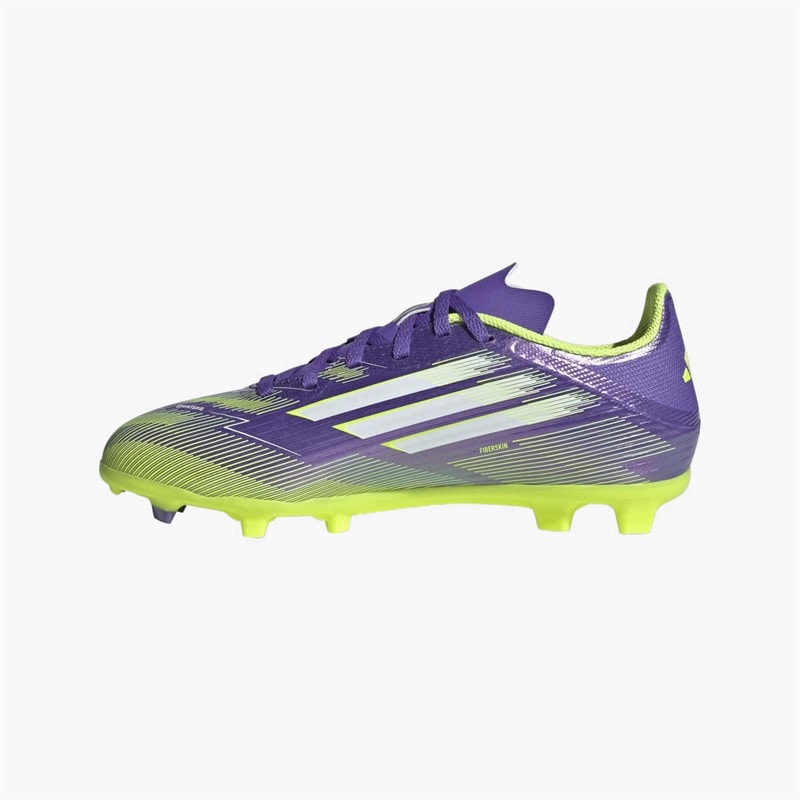 adidas Junior F50 League Radiant Blaze Pack FG/MG Firm/Multi Ground Football Boots Purple Rush/Cloud White/Lucid Lemon - Image 5