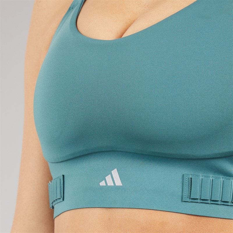 adidas Womens Fastimpact Luxe Run High Support Sports Bra Preloved Teal/Preloved Teal - Image 3