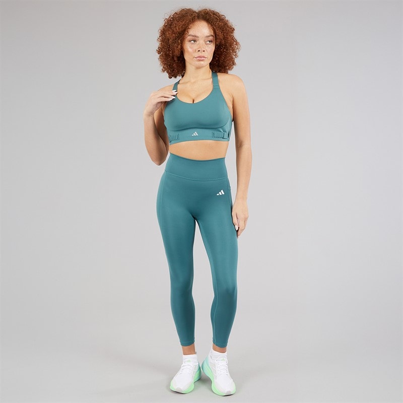adidas Womens Fastimpact Luxe Run High Support Sports Bra Preloved Teal/Preloved Teal - Image 4