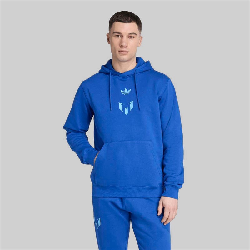 adidas Mens Messi Logo Hoodie Royal Blue - Image 2
