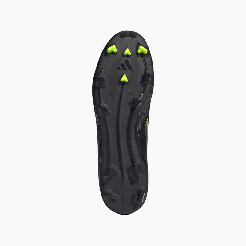 adidas Mens F50 League FG/MG Firm/Multi Ground Football Boots Core Black/Iron Metallic/Lucid Lemon - Image 2