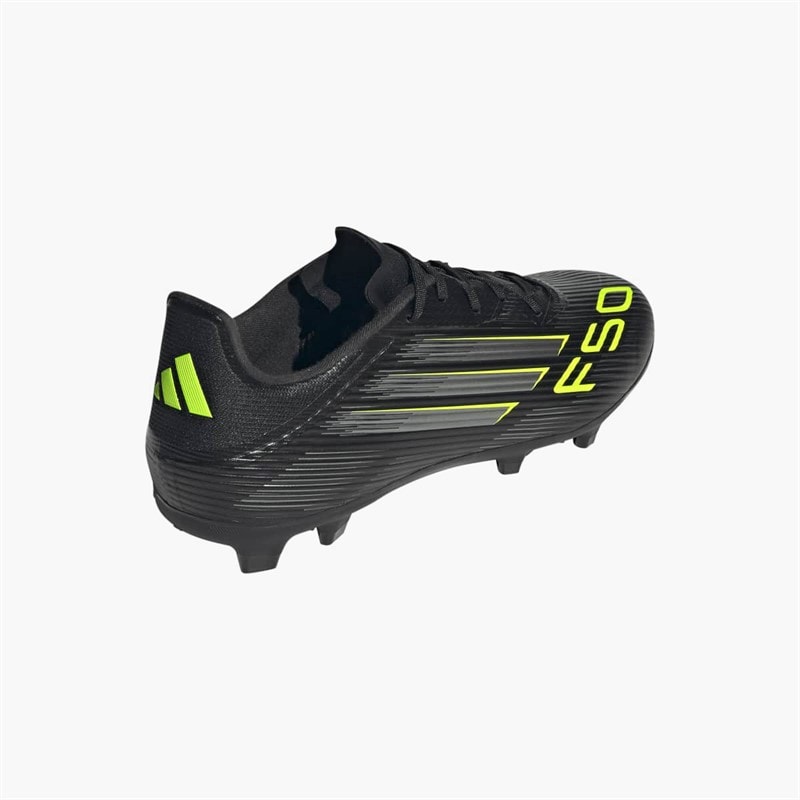 adidas Mens F50 League FG/MG Firm/Multi Ground Football Boots Core Black/Iron Metallic/Lucid Lemon - Image 3
