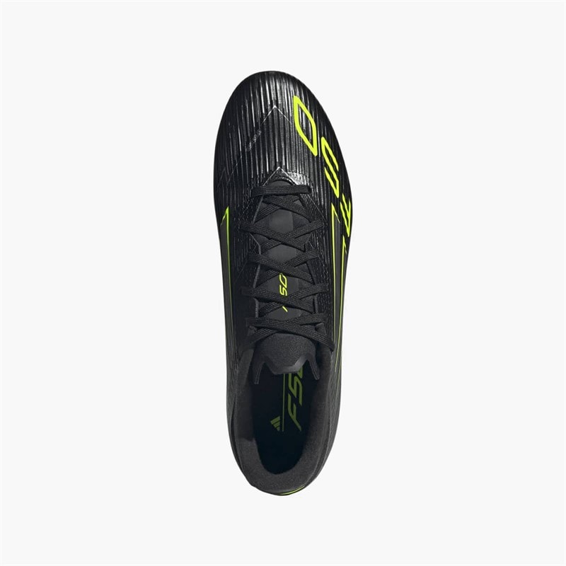 adidas Mens F50 League FG/MG Firm/Multi Ground Football Boots Core Black/Iron Metallic/Lucid Lemon - Image 4