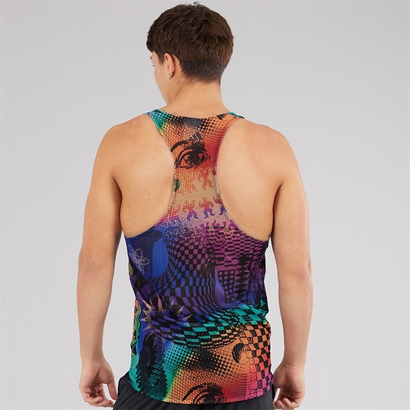 adidas Mens X Jeremy Scott Printed Tank Top Acid Yellow/Semi Lucid Fuchsia/Active Purple - Image 2
