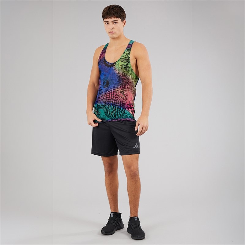 adidas Mens X Jeremy Scott Printed Tank Top Acid Yellow/Semi Lucid Fuchsia/Active Purple - Image 4