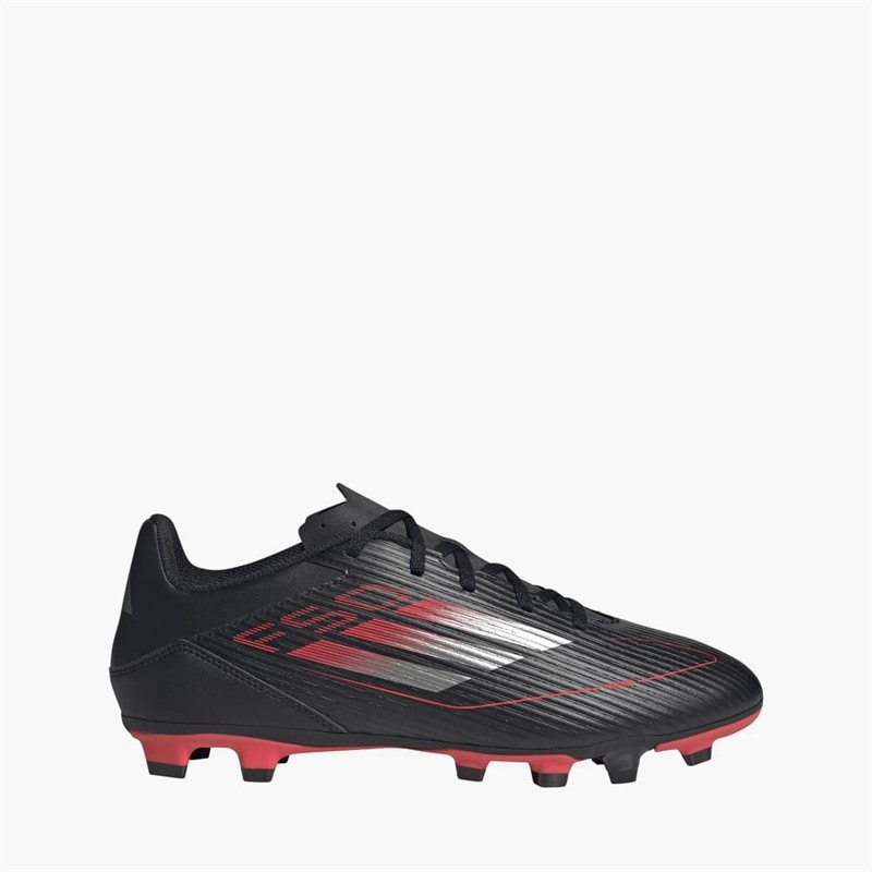 adidas Mens F50 Club FG/MG Firm/Multi Ground Football Boots Black/Iron Metallic/Lucid Red
